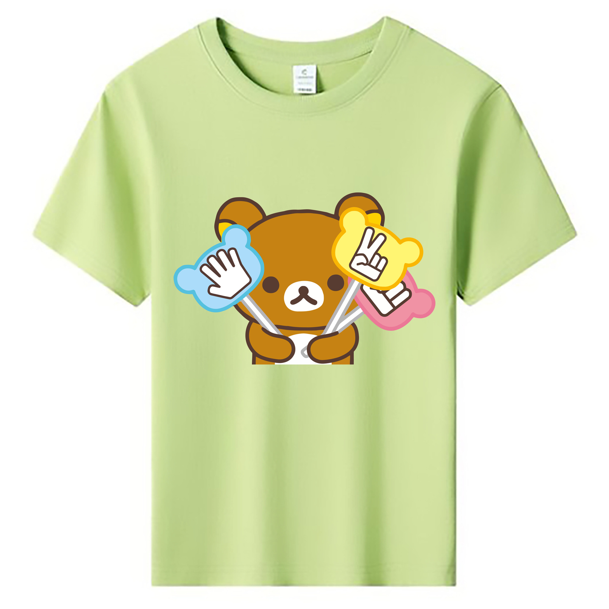（画像用） リラックマ リラックマ キイロイトリ Rilakkuma Korilakkuma Kiiroitori 綿100％キッズTシャツ（フロントプリント）